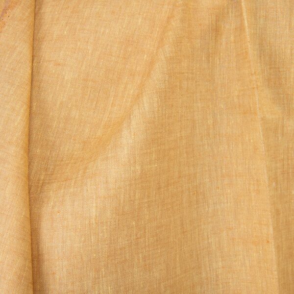 Tissu de lin mélangé jaune clair et argile – Image 4