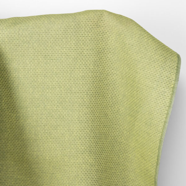 Tissu de lin à pois jaune clair et vert