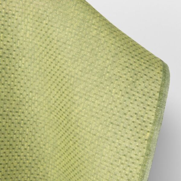 Tissu de lin à pois jaune clair et vert – Image 2