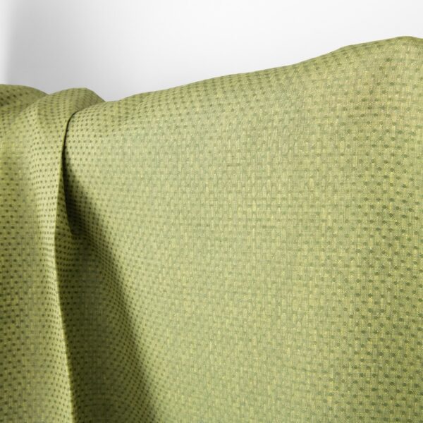 Tissu de lin à pois jaune clair et vert – Image 3