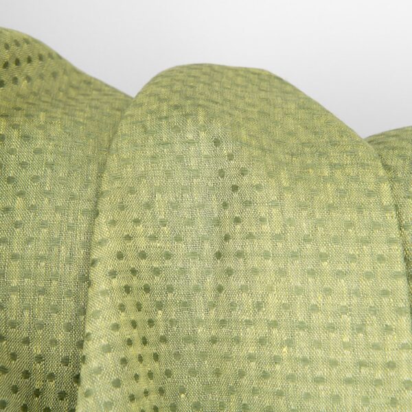 Tissu de lin à pois jaune clair et vert – Image 5