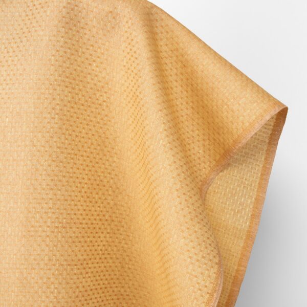 Tissu de lin à pois jaune clair et argile – Image 2
