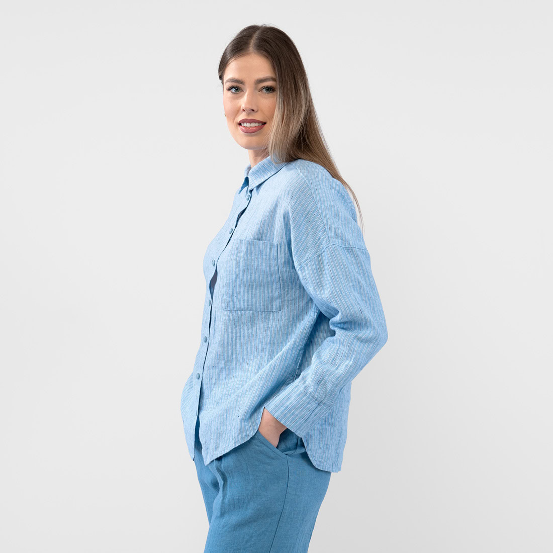 ODILE WEST Chemise rayé bleu 3 ODILE WEST Chemise rayé bleu – Image 3