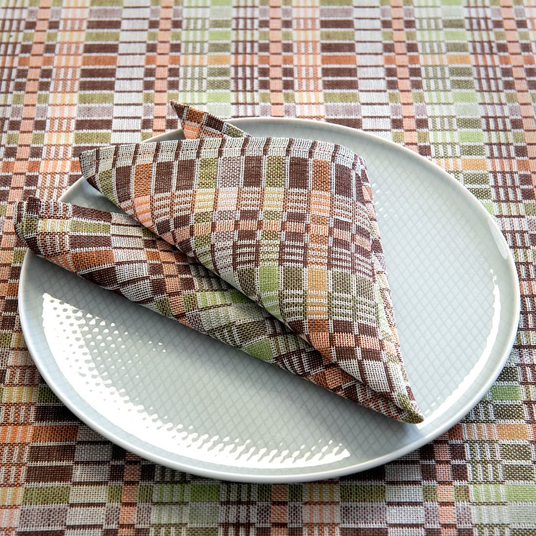 VIOLA Serviette de table brun vert 1 VIOLA Serviette de table brun vert