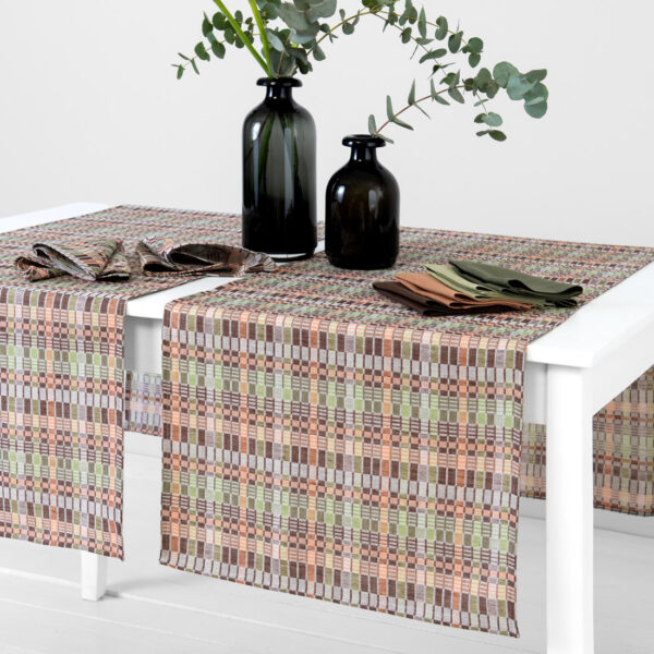 VIOLA Chemin de table marron vert