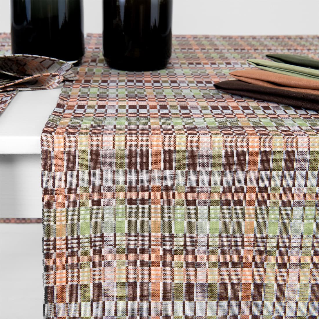 VIOLA Chemin de table marron vert 3 VIOLA Chemin de table marron vert – Image 3