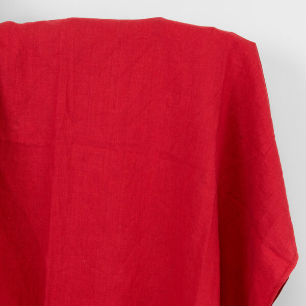 Tissu de lin rouge cardinal, lavé