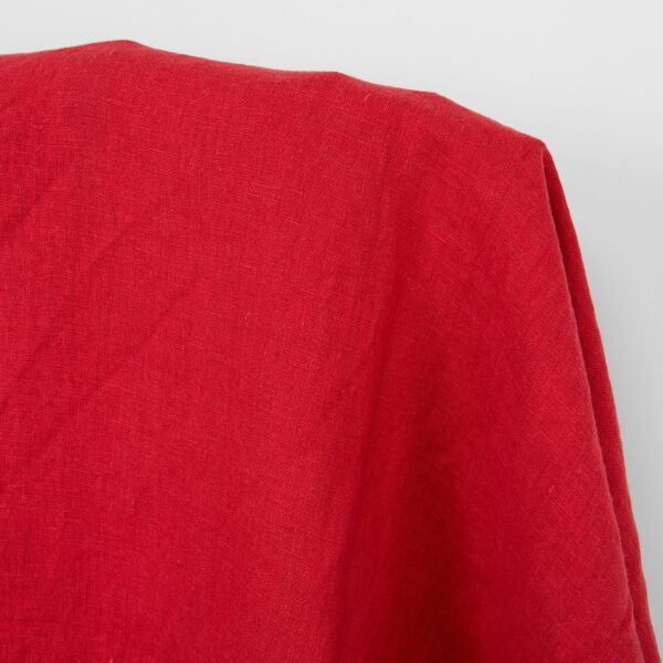 Tissu de lin rouge cardinal, lavé – Image 2