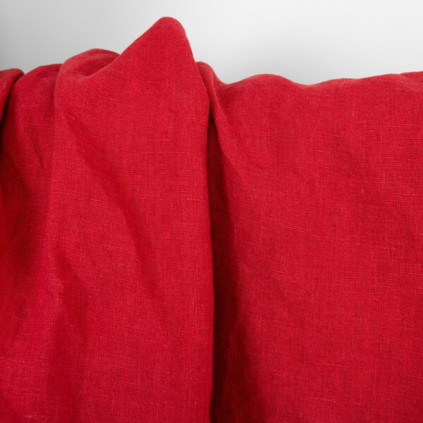 Tissu de lin rouge cardinal, lavé – Image 3