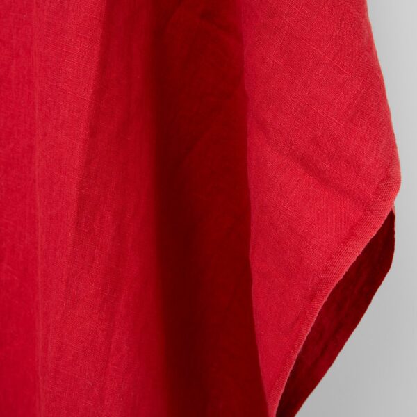 Tissu de lin rouge cardinal, lavé – Image 4