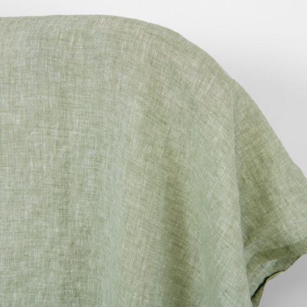 Tissu de lin vert sauge pâle, lavé – Image 2