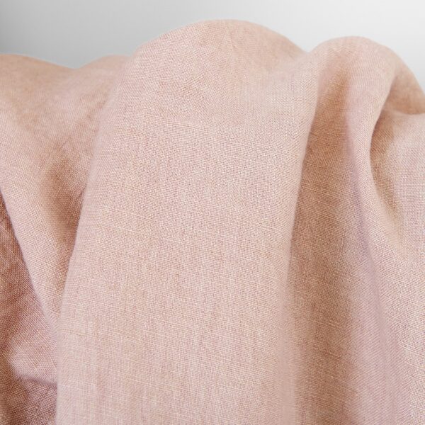 Tissu de lin rose poussiéreux-beige, lavé – Image 3