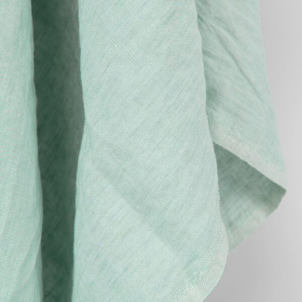Tissu de lin vert menthe pâle, lavé – Image 3