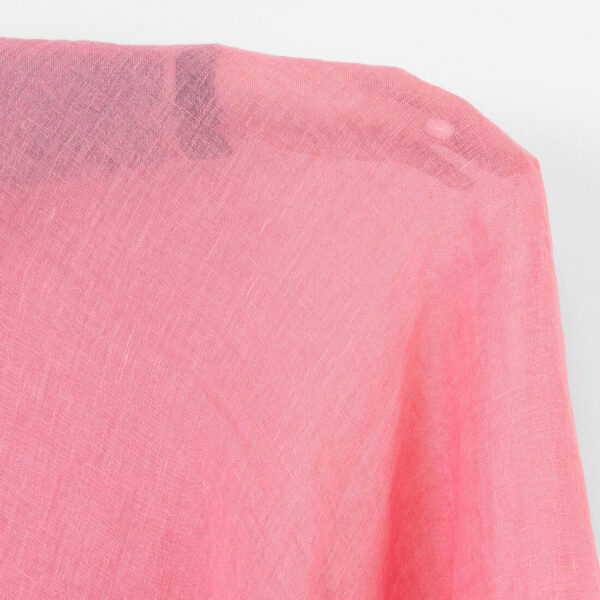 Tissu de lin rose vif, lavé – Image 2