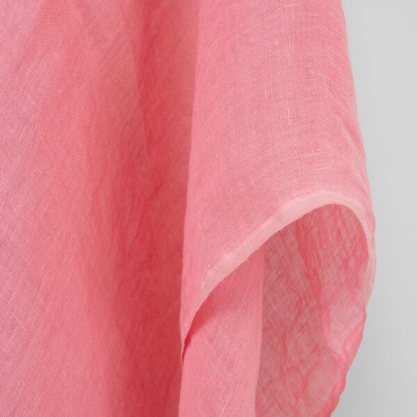 Tissu de lin rose vif, lavé – Image 3