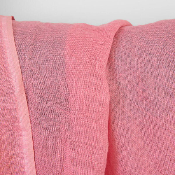 Tissu de lin rose vif, lavé – Image 4
