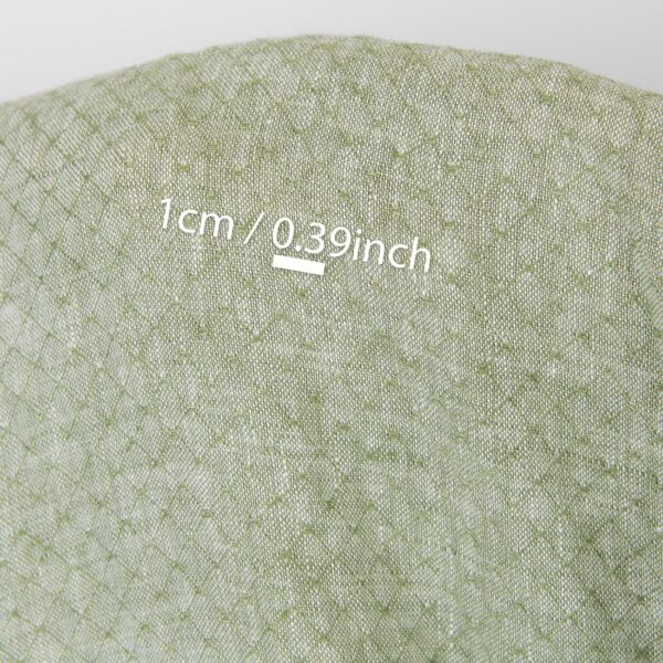 Tissu de lin vert sauge pâle à motifs de diamants, lavé – Image 4