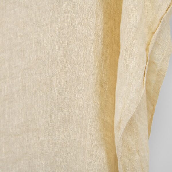Tissu de lin transparent jaune crème clair, lavé – Image 2