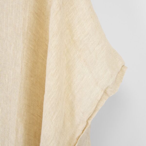 Tissu de lin transparent jaune crème clair, lavé – Image 4