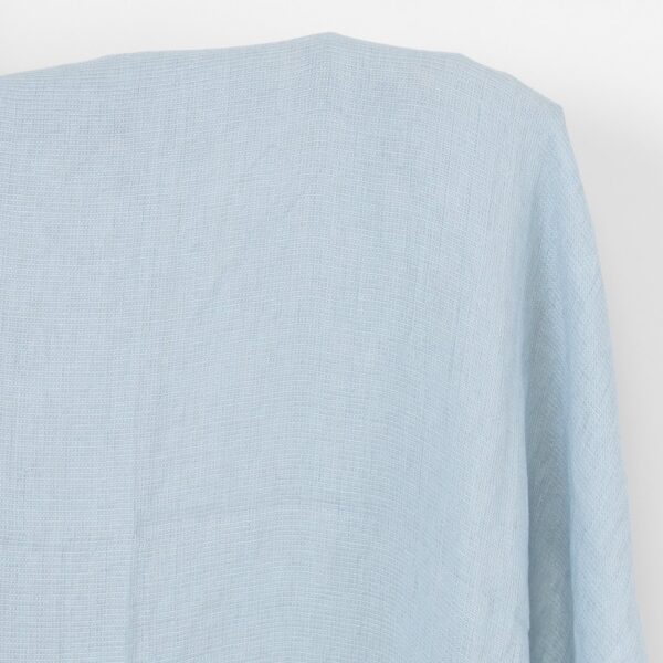 Tissu de lin gris pâle bleu gaufré, lavé