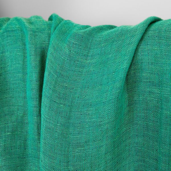 Tissu de lin double face bleu et vert froid, lavé – Image 4