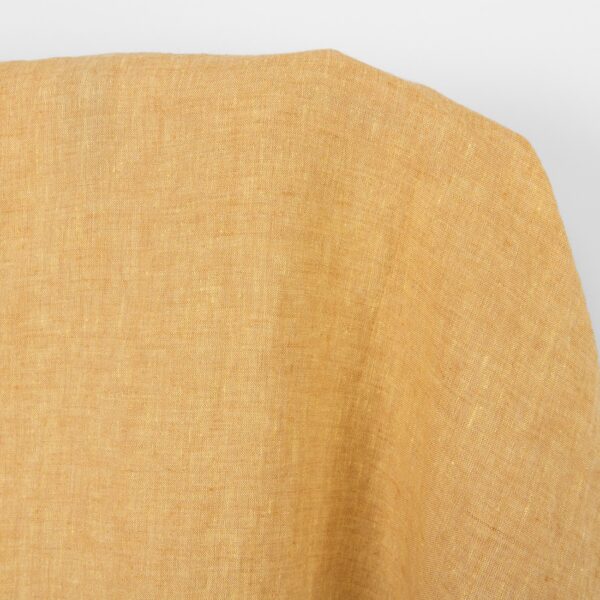 Tissu de lin mélangé jaune clair et argile, lavé – Image 2