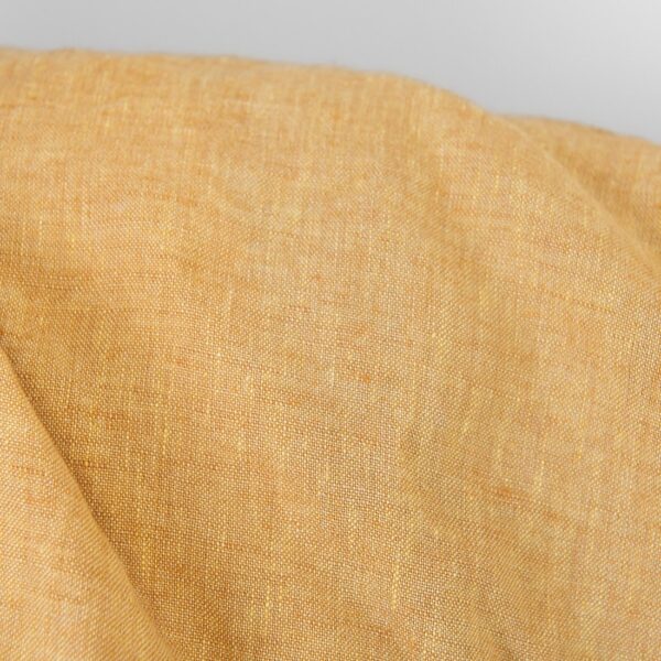 Tissu de lin mélangé jaune clair et argile, lavé – Image 3