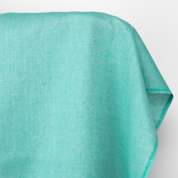 Tissu en lin uni vert turquoise vif