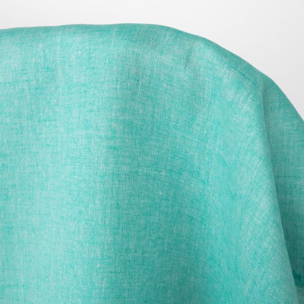 Tissu en lin uni vert turquoise vif – Image 3