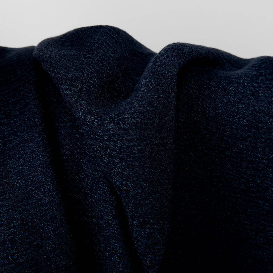 Tissu jacquard en lin lavé et coton panaché 3 Black variegated jacquard linen fabric, with blue
