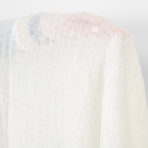 Tissu en lin voile blanc cassé, lavé – Image 2