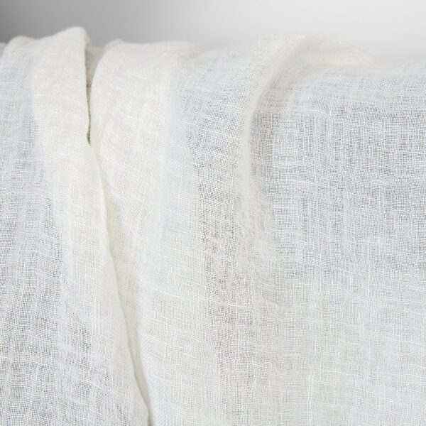 Tissu en lin voile blanc cassé, lavé – Image 4