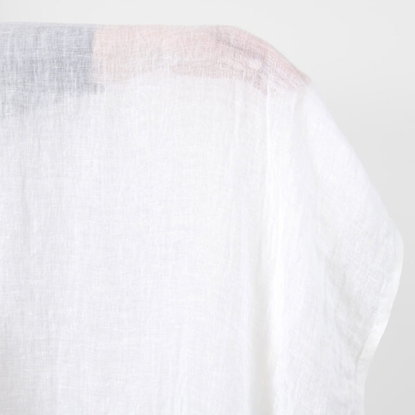 Linen fabric sheer optical white, washed, transparent