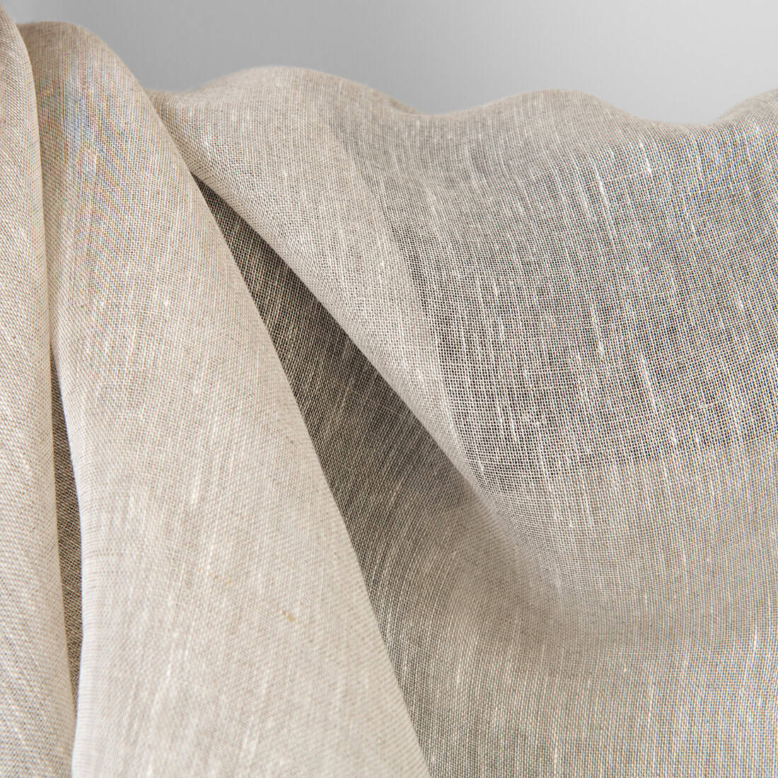Tissu en lin fin blanc avec du lin non teint 3 Linen fabric sheer white with undyed linen, transparent