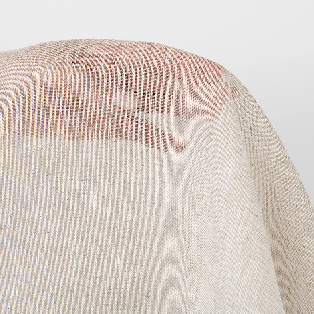 Tissu en lin fin blanc avec du lin non teint 4 Linen fabric sheer white with undyed linen, beige colour