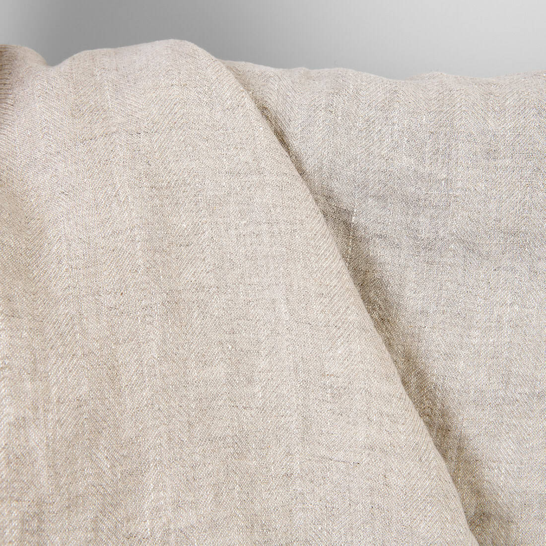 Tissu en lin blanc avec chevrons non teints, lavé 3 Linen fabric white with undyed herringbone, washed