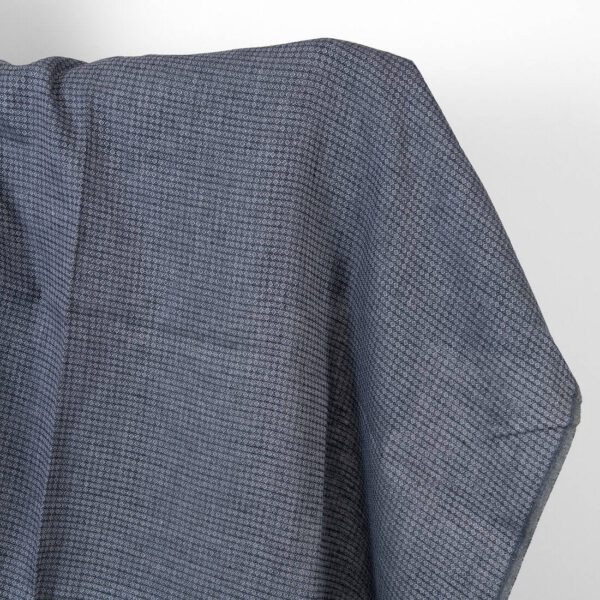 Tissu en lin losanges bleu foncé et gris