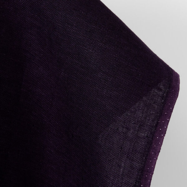 Linen fabric black-violet satin, pure linen