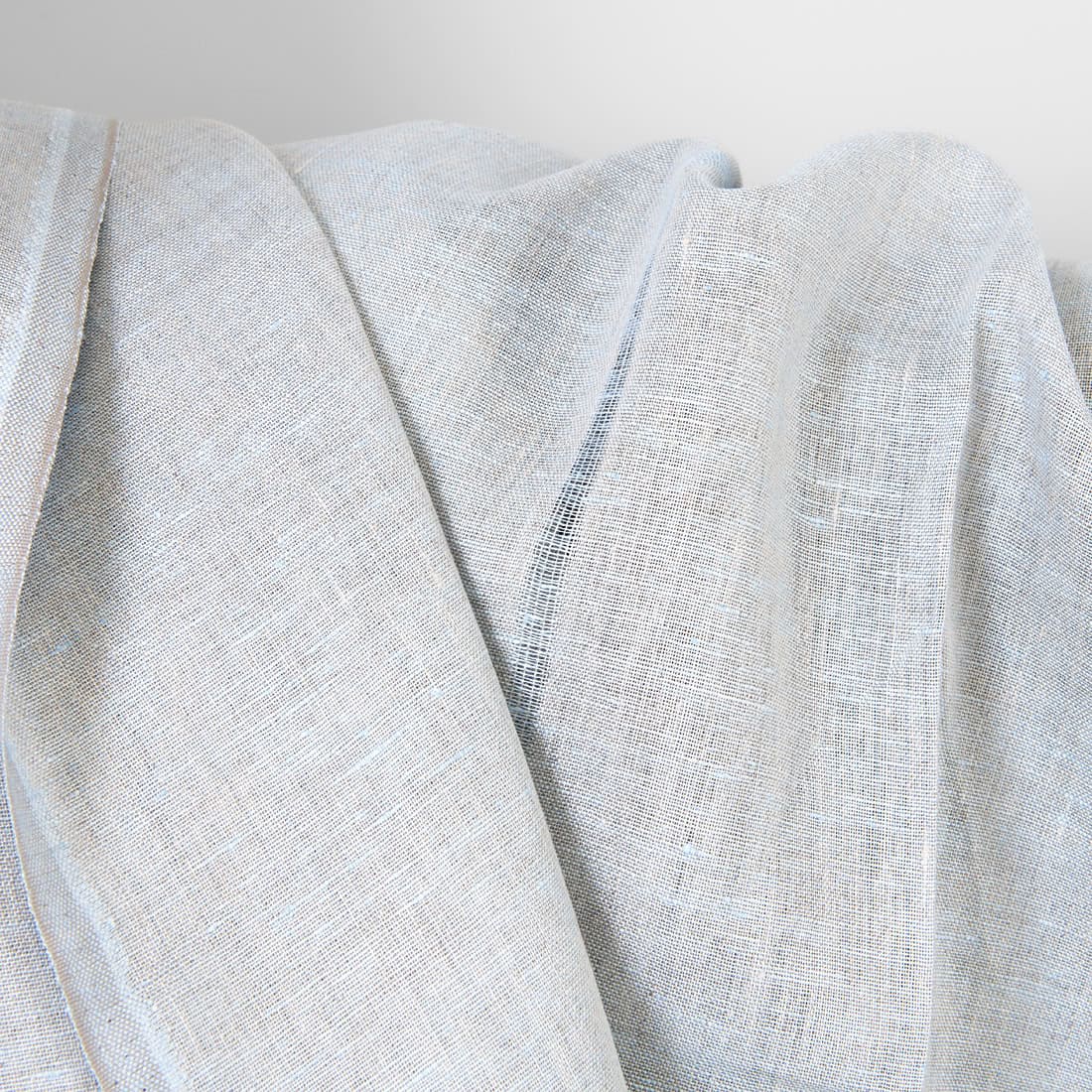 Tissu en lin bleu et naturel à rayures 2 Tissu en lin bleu et naturel à rayures – Image 2