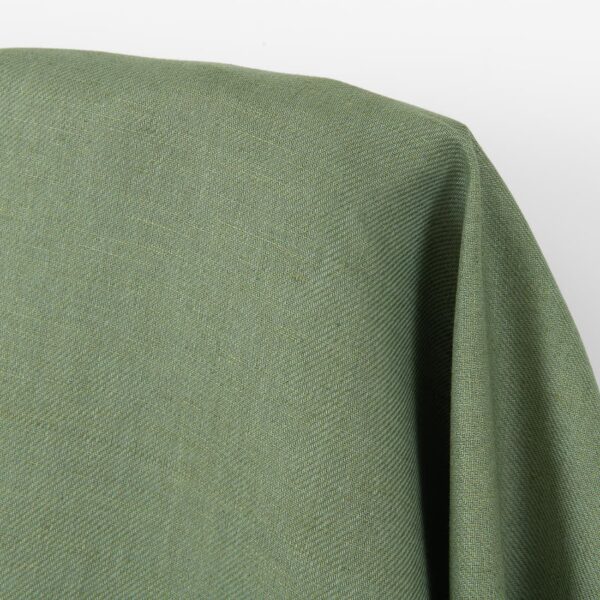 Tissu lin et coton sergé vert sauge et bleuté – Image 2