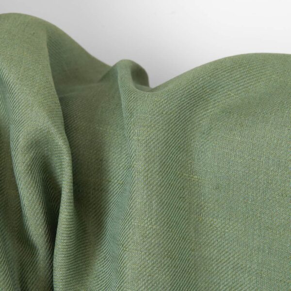 Tissu lin et coton sergé vert sauge et bleuté – Image 3
