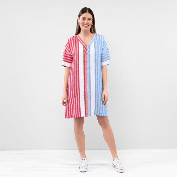 RENE Robe bleu rouge