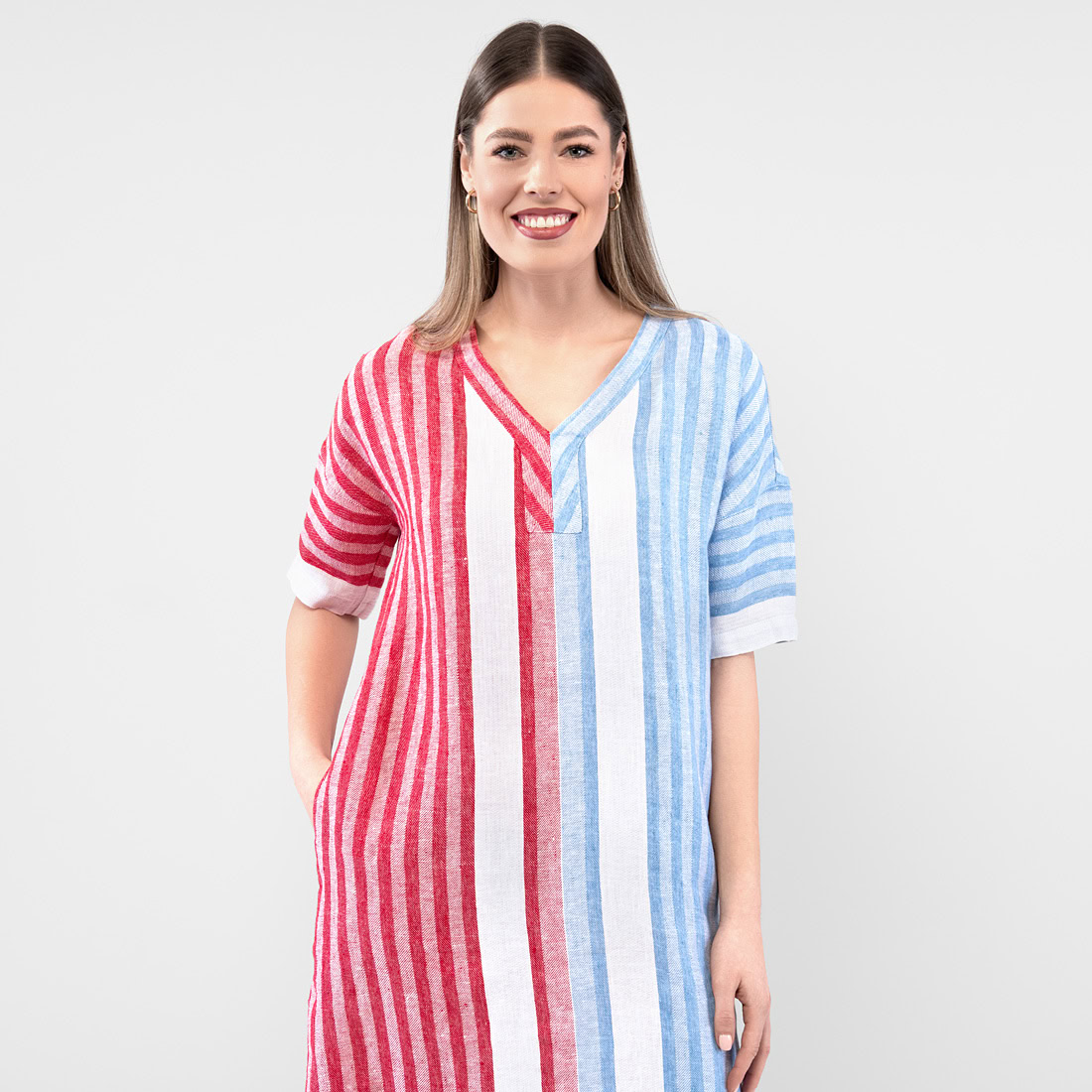RENE Robe bleu rouge 4 RENE Robe bleu rouge – Image 4