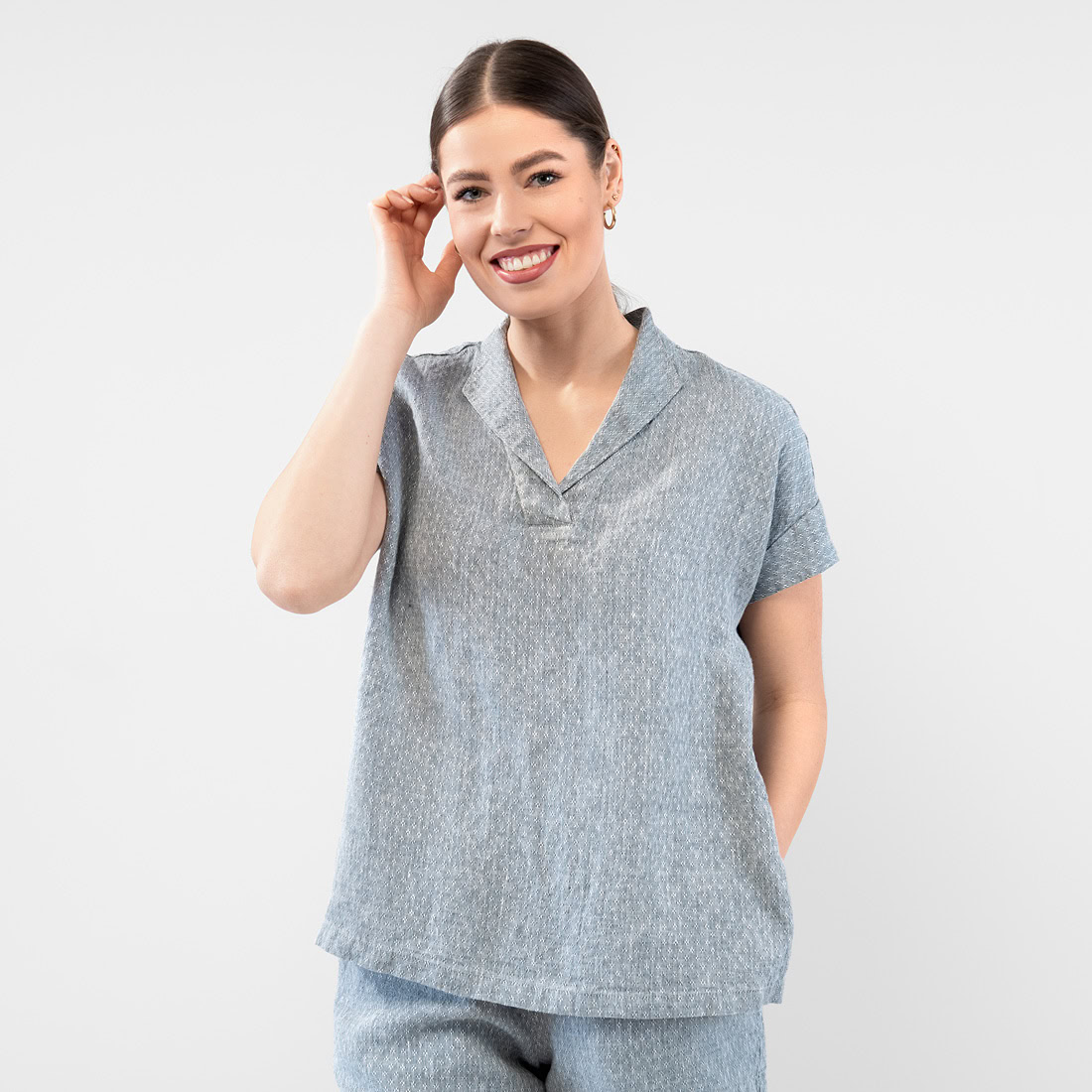 LOGAN BEY Blouse gris 3 LOGAN BEY Blouse gris – Image 3