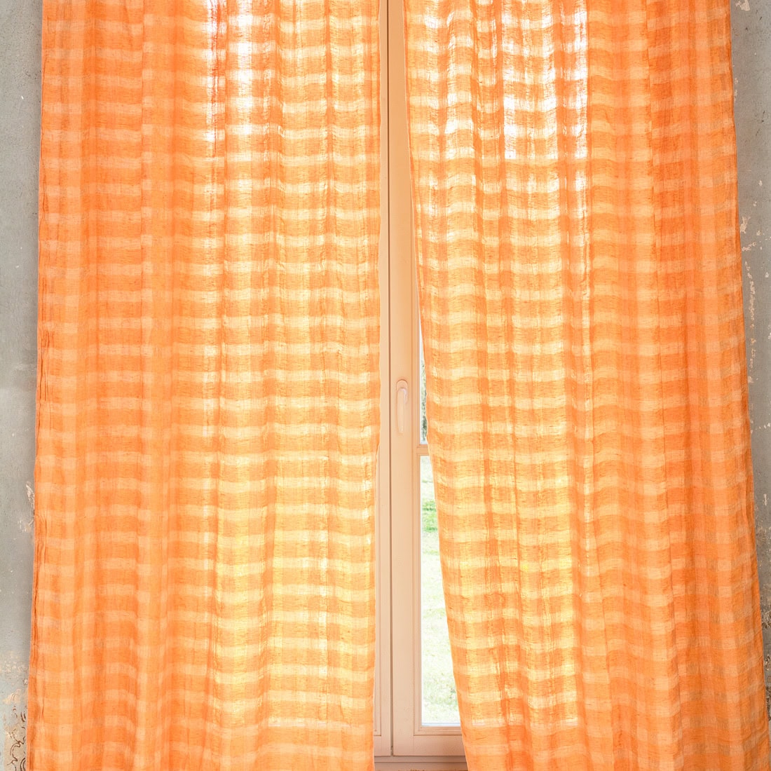 KORI Rideau orange 2 KORI Curtain orange, linen curtains