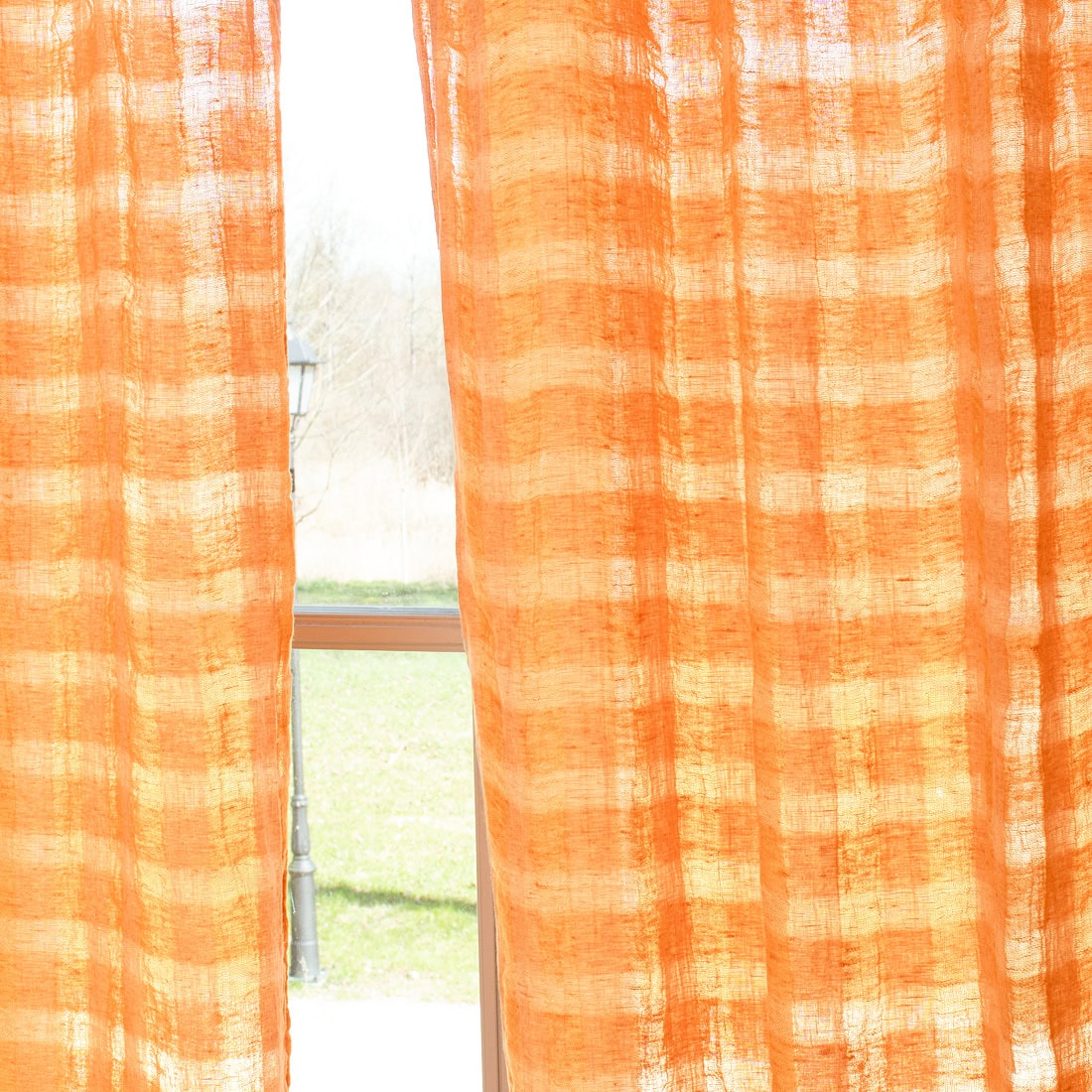 KORI Rideau orange 4 KORI Curtain orange, pure linen