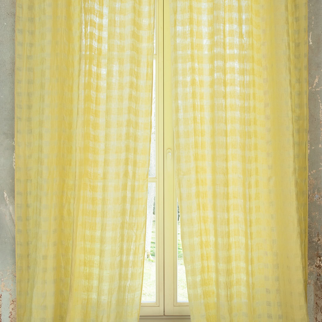 KORI Rideau jaune 2 KORI Curtain yellow, pure linen