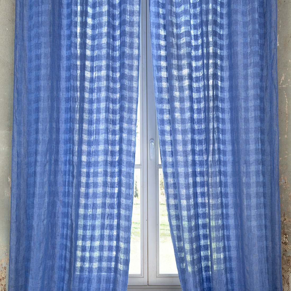 KORI Rideau violet-bleu 2 KORI Curtain violet-blue, pure linen