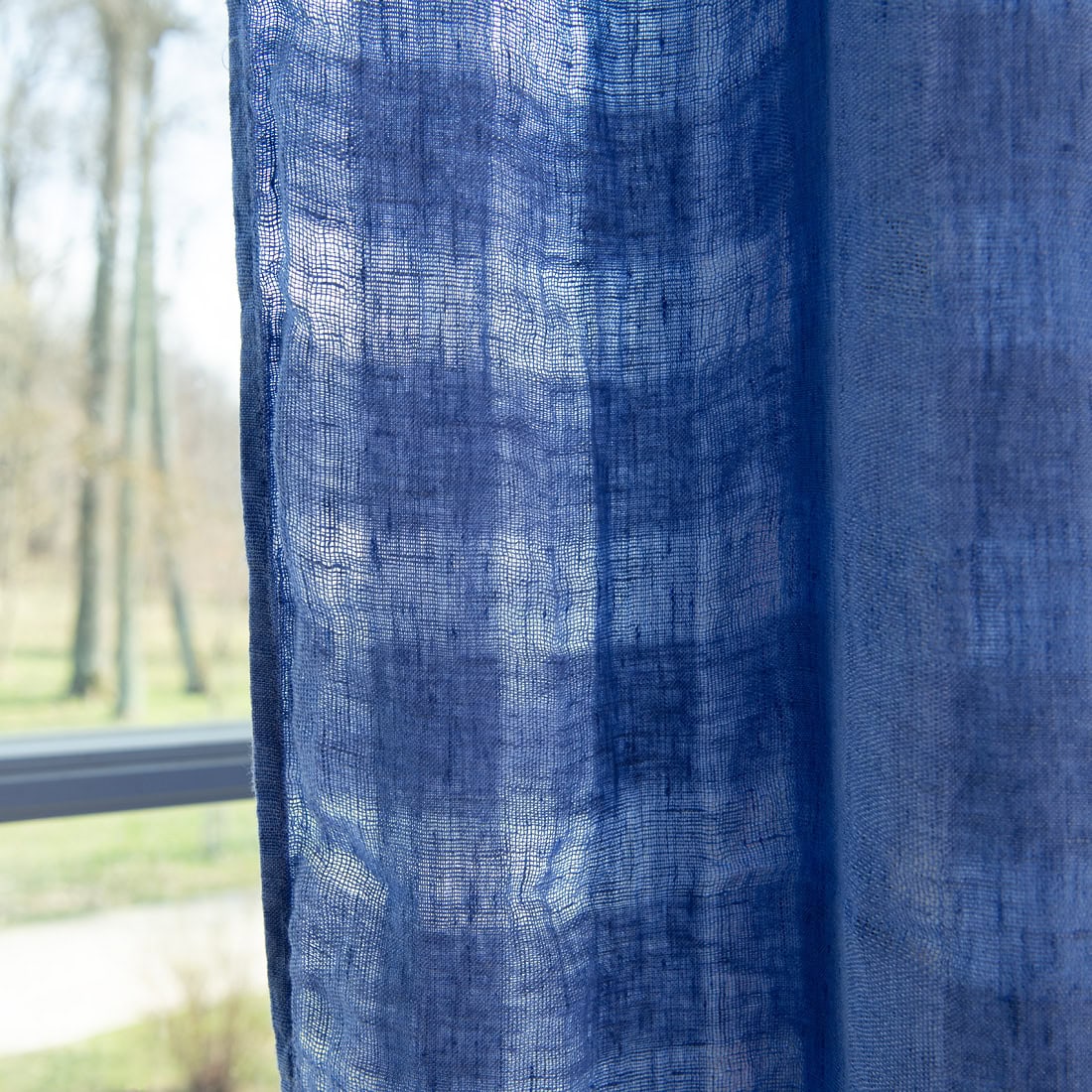 KORI Rideau violet-bleu 4 KORI Curtain violet-blue, linen curtains