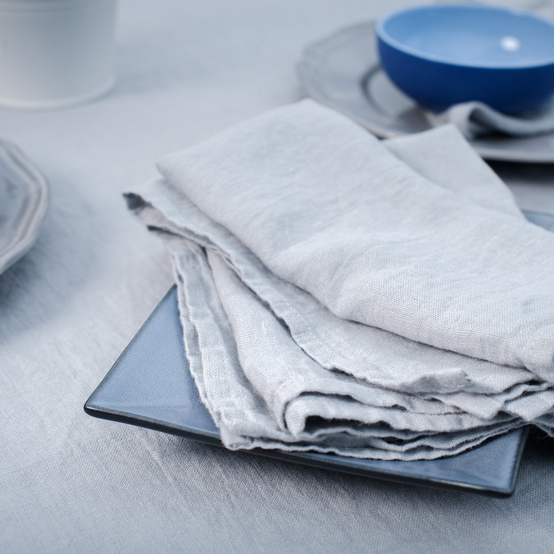 GAMMA Serviette de table gris clair 1 Light grey linen napkin